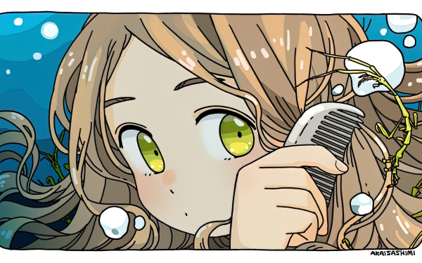Anime Girl Yellow Eyes Blonde Long Hair HD Wallpaper | Background Image