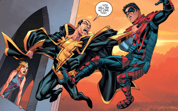 Nightwing DC Comics Kara Zor‑El Black Adam Damian Wayne Comic Injustice 2 HD Desktop Wallpaper | Background Image