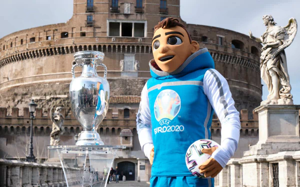 Skillzy mascot trophy soccer UEFA EURO 2020 Sports HD Desktop Wallpaper | Background Image