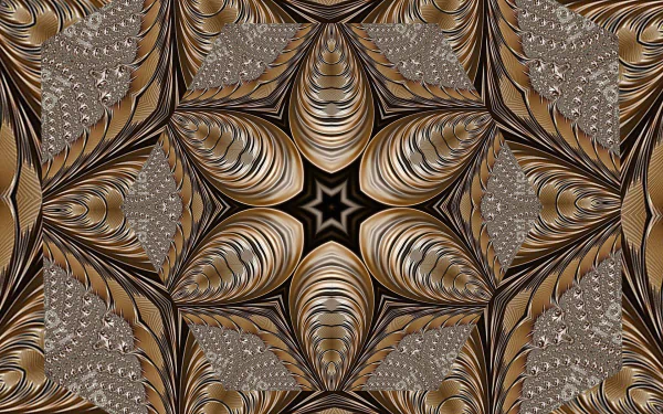 golden Abstract fractal HD Desktop Wallpaper | Background Image