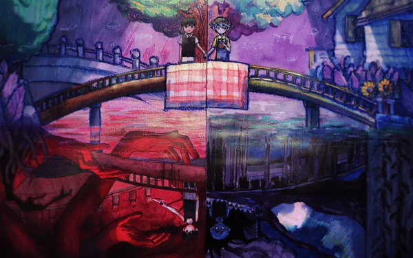 bridge Omori (Character) Basil (Omori) Sunny (Omori) video game OMORI HD Desktop Wallpaper | Background Image
