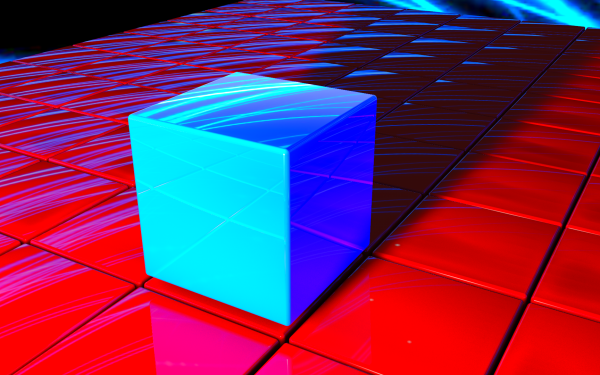 Artistic Cube 3D CGI Red Blue HD Wallpaper | Background Image