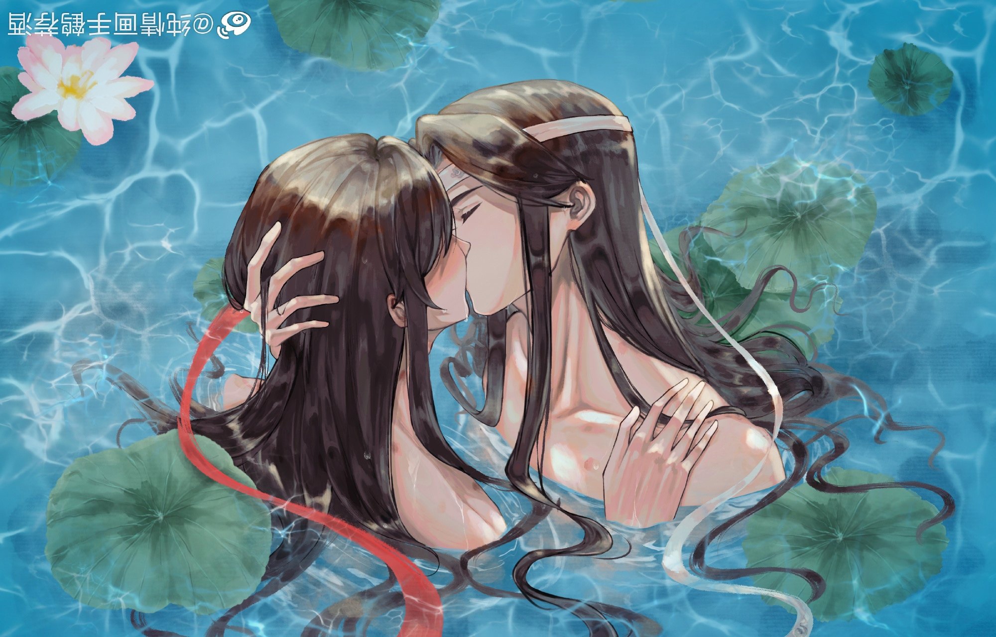 Anime, Mo Dao Zu Shi, Kiss, Lan Wangji, Lan Zhan, Wei Wuxian, Wei Ying, HD  wallpaper