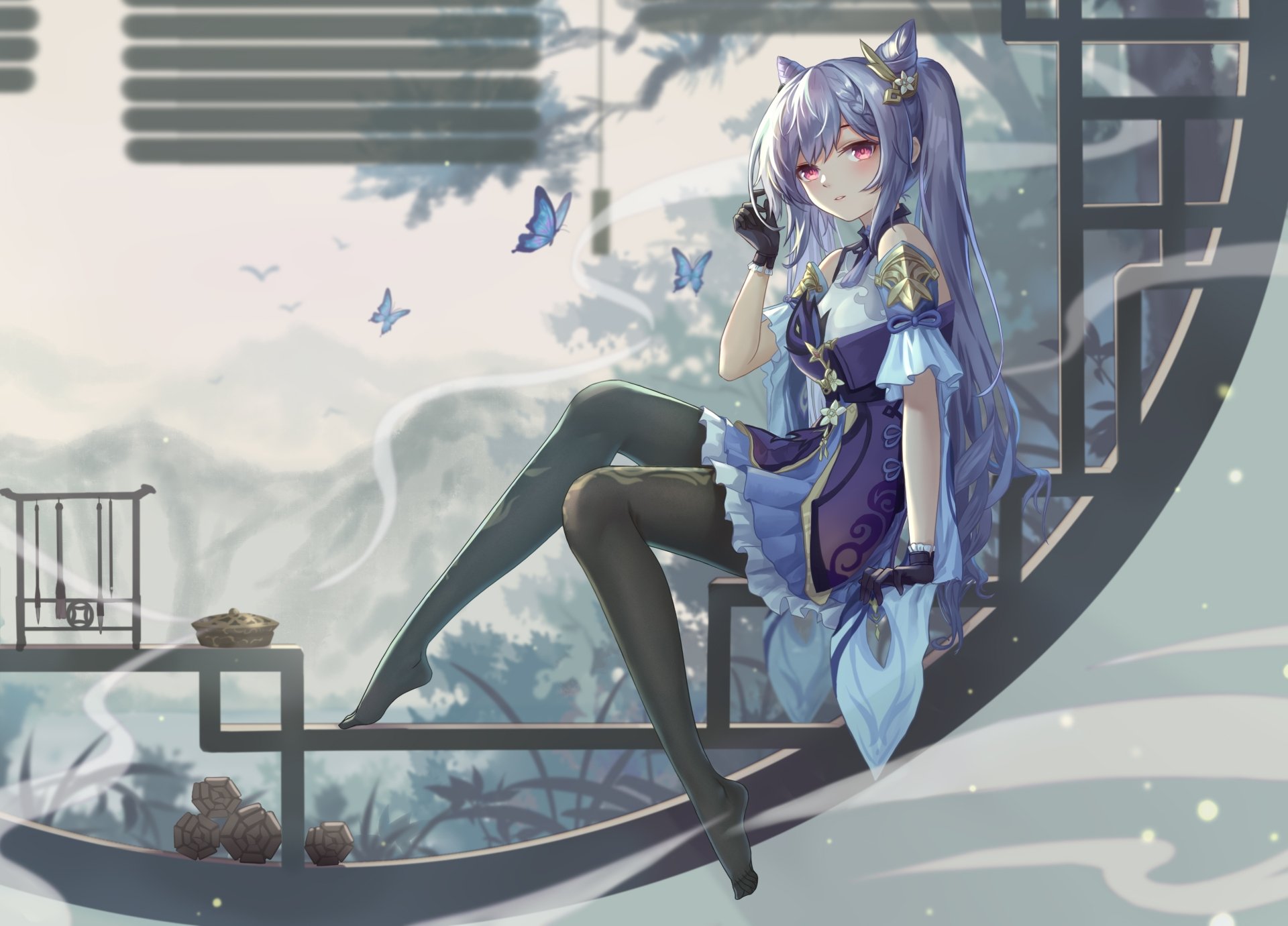 Download Purple Hair Keqing (Genshin Impact) Video Game Genshin Impact HD Wallpaper