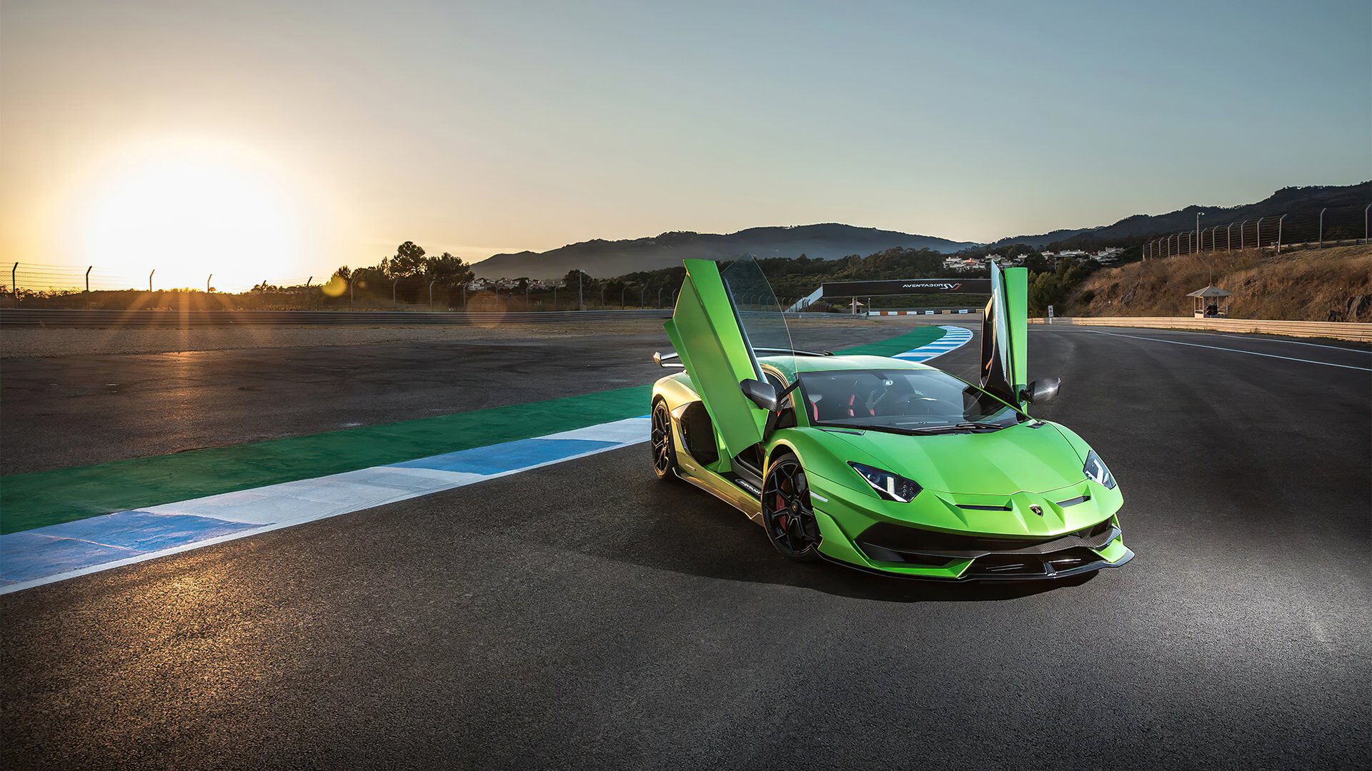 Download Supercar Green Car Car Lamborghini Vehicle Lamborghini Aventador SVJ HD Wallpaper