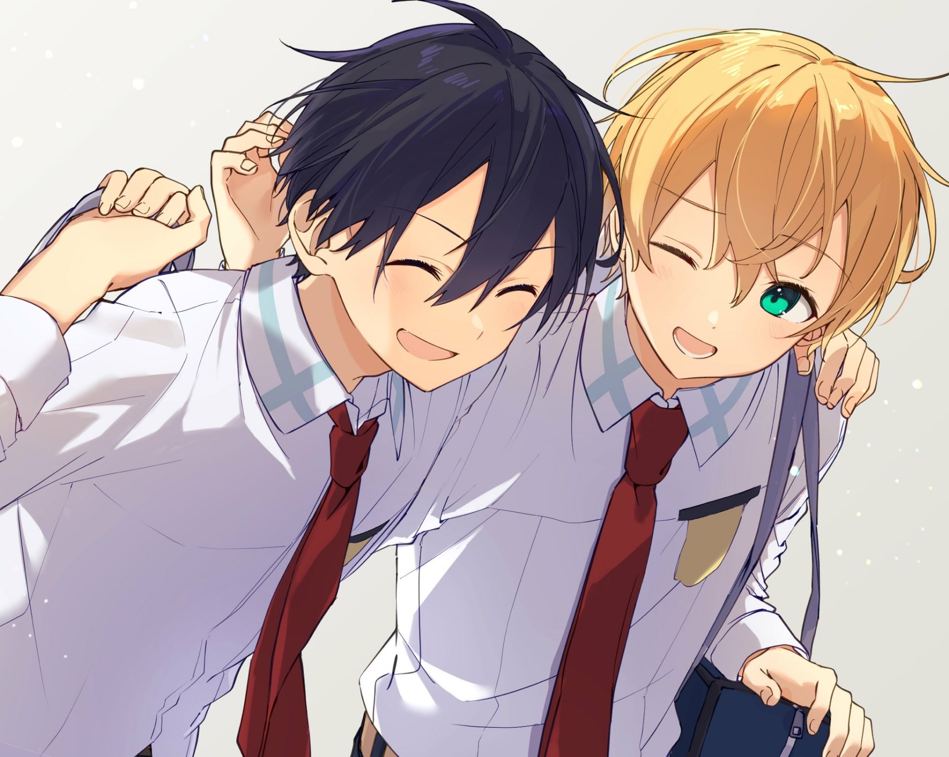 Download Black Hair Blonde School Uniform Eugeo (Sword Art Online) Kazuto Kirigaya Kirito (Sword Art Online) Anime Sword Art Online: Alicization HD Wallpaper by noro (ro no)