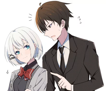 HD anime desktop wallpaper featuring Siesta and Kimizuka Kimihiko from The Detective Is Already Dead, showcasing their distinct character designs and expressions.