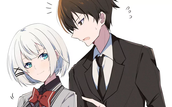 HD anime desktop wallpaper featuring Siesta and Kimizuka Kimihiko from The Detective Is Already Dead, showcasing their distinct character designs and expressions.