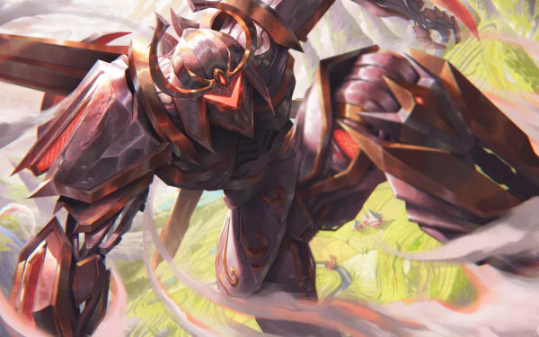 4K Ultra HD PC wallpaper featuring Zed from League of Legends in dynamic action, showcasing detailed armor and intense movement within a vibrant digital environment.