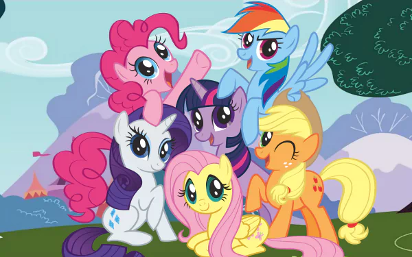 pegasus unicorn pony Pinkie Pie Rainbow Dash Rarity (My Little Pony) Fluttershy (My Little Pony) Applejack (My Little Pony) Twilight Sparkle TV Show My Little Pony: Friendship Is Magic HD Desktop Wallpaper | Background Image