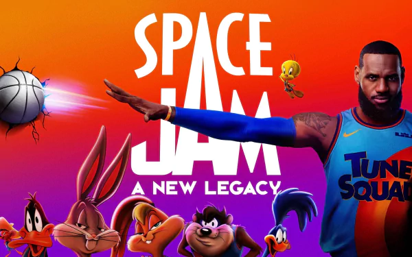 Tasmanian Devil (Looney Tunes) Speedy Gonzales Tweety Lola Bunny LeBron James Daffy Duck Bugs Bunny movie Space Jam 2 HD Desktop Wallpaper | Background Image