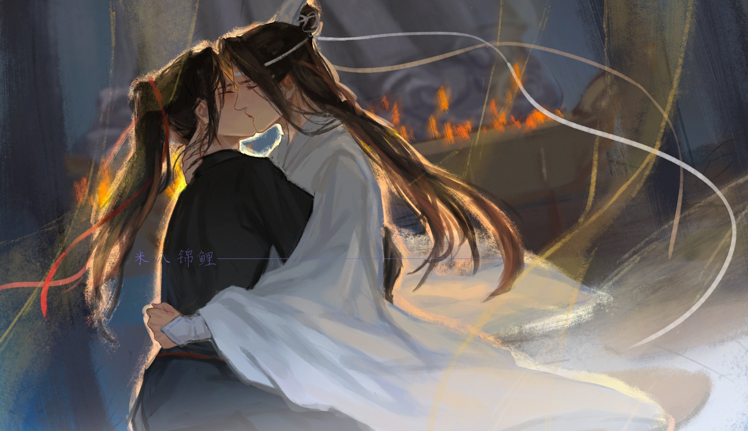 Anime, Mo Dao Zu Shi, Kiss, Lan Wangji, Lan Zhan, Wei Wuxian, Wei Ying, HD  wallpaper