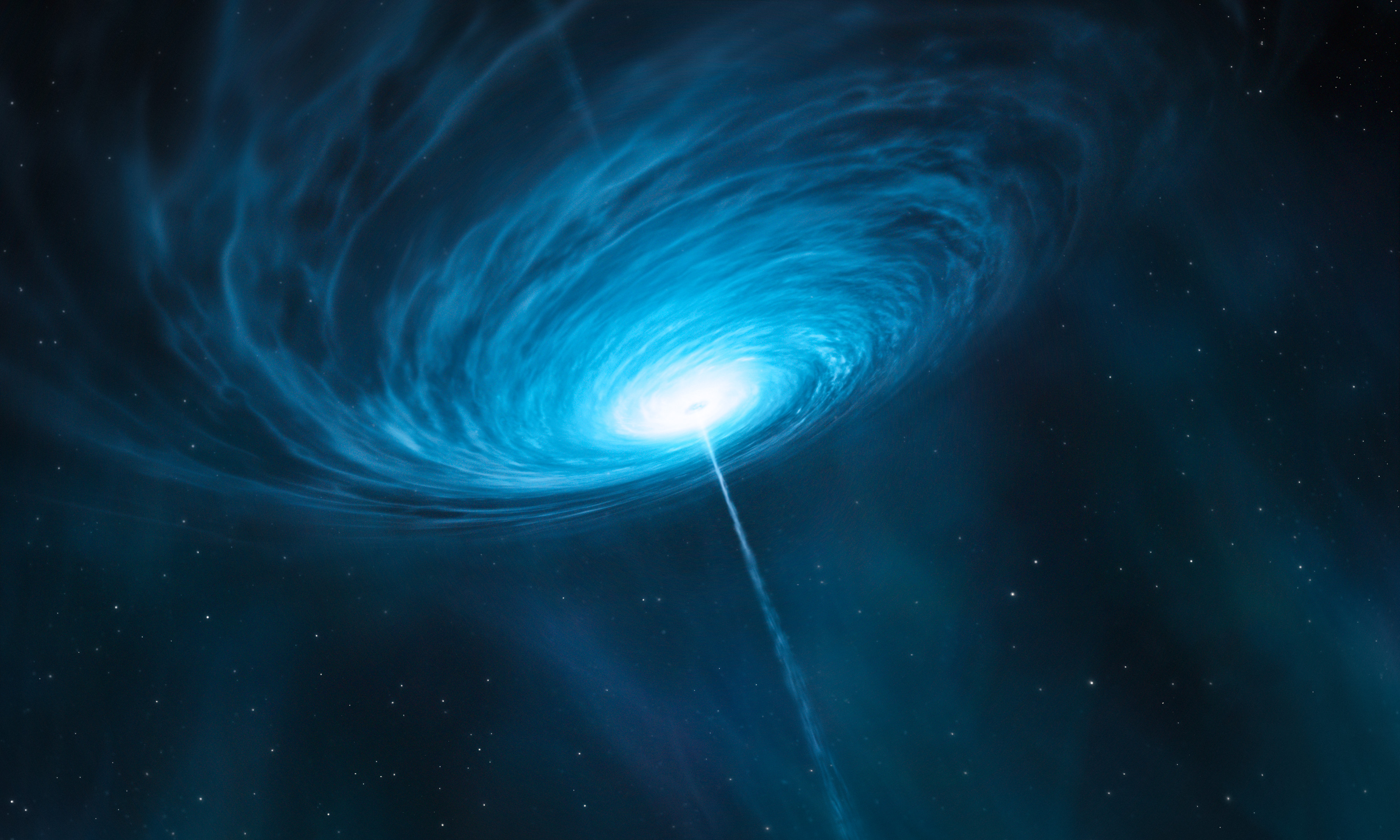 Artist’s impression of the quasar 3C 279 by ESO