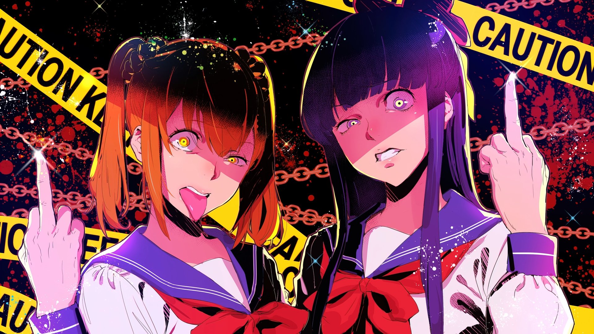 Download Pipimi (Pop Team Epic) Popuko (Pop Team Epic) Anime Pop Team Epic 4k Ultra HD Wallpaper by 郁(IKU)