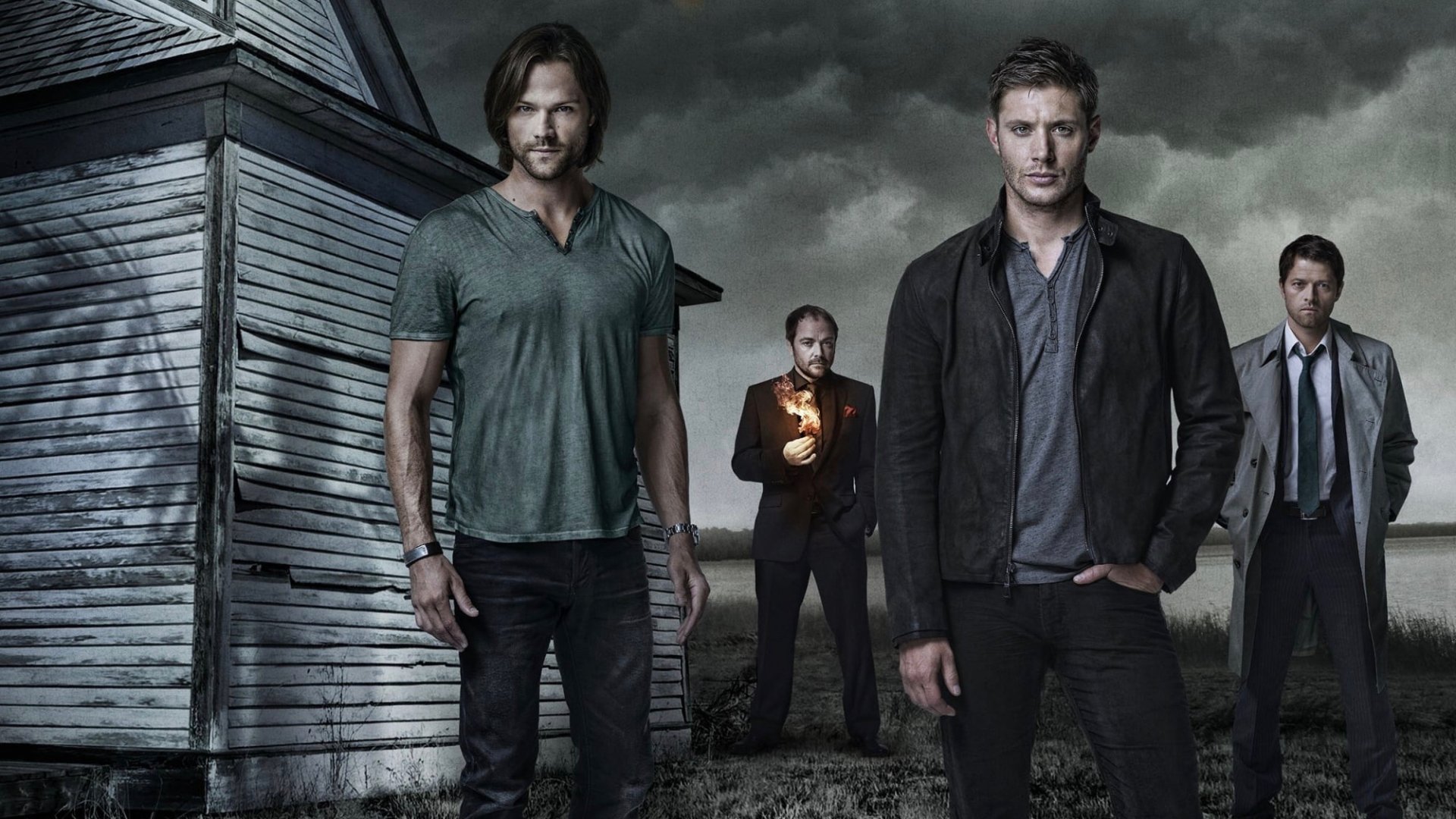 Download Castiel (Supernatural) Sam Winchester Misha Collins Jensen Ackles Jared Padalecki Dean Winchester TV Show Supernatural (TV Show) HD Wallpaper