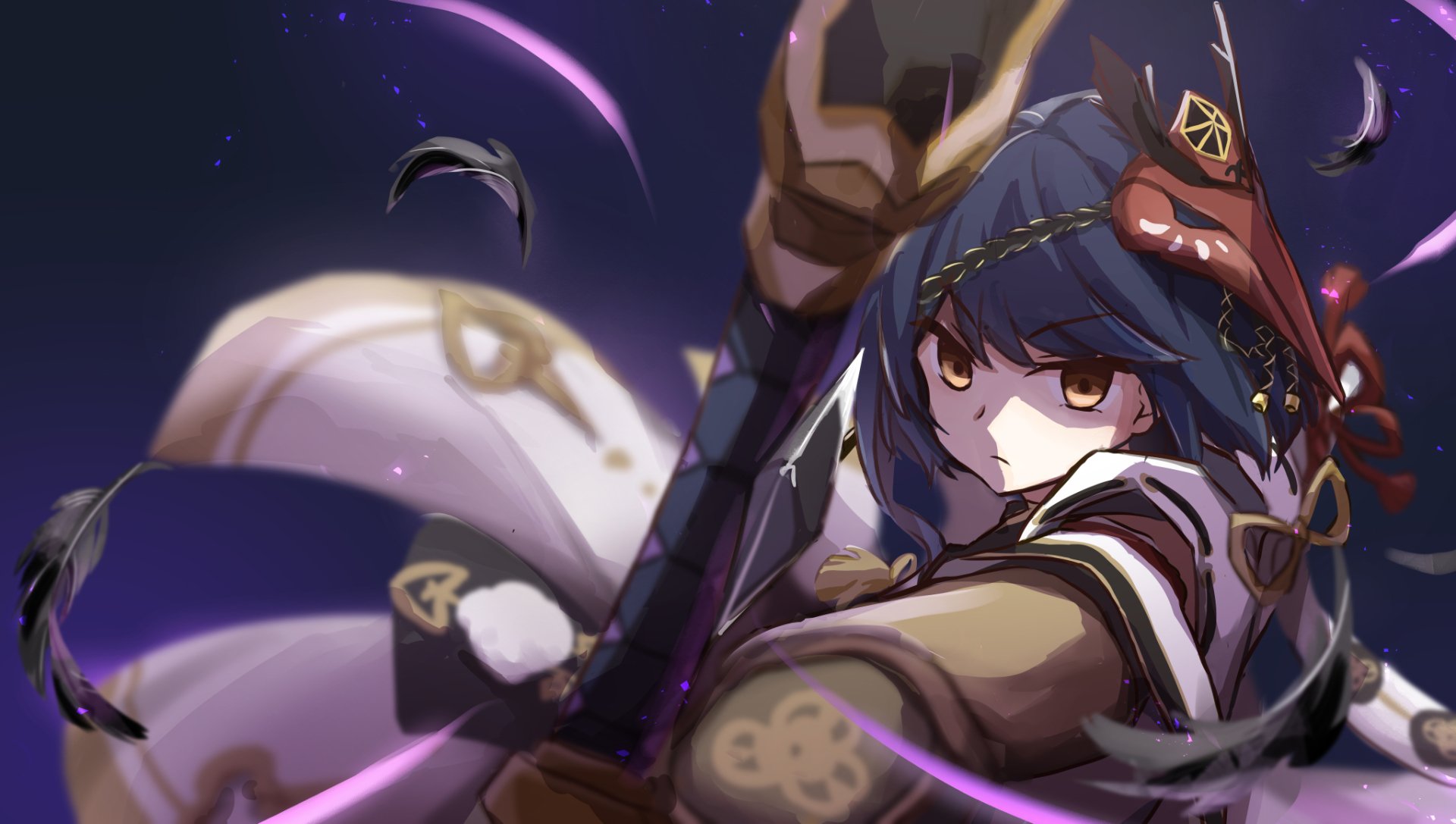 Download Kujou Sara Video Game Genshin Impact HD Wallpaper