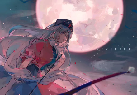 Eirin Yagokoro Anime Touhou HD Desktop Wallpaper | Background Image