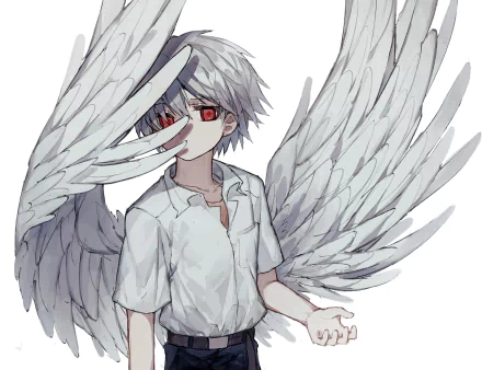 red eyes wings angel Kaworu Nagisa Anime Neon Genesis Evangelion anime angel HD Desktop Wallpaper | Background Image