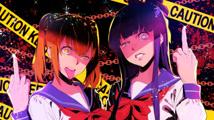 Pipimi (Pop Team Epic) Popuko (Pop Team Epic) Anime Pop Team Epic HD Desktop Wallpaper | Background Image