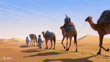 sahara artistic camel HD Desktop Wallpaper | Background Image