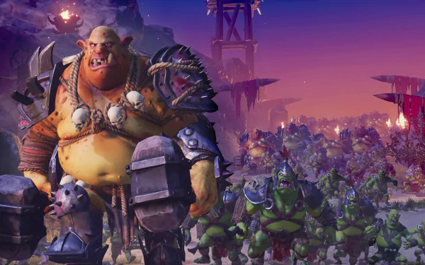 HD wallpaper featuring characters from Orcs Must Die! 3 game with fantasy battle scene for desktop background.