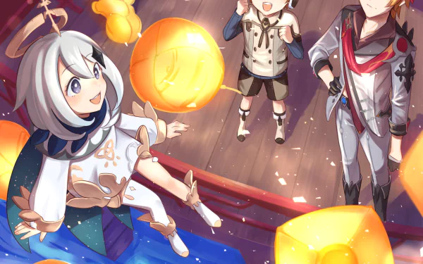 Teucer (Genshin Impact) Tartaglia Childe (Genshin Impact) Paimon (Genshin Impact) video game Genshin Impact HD Desktop Wallpaper | Background Image