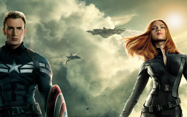Chris Evans Scarlett Johansson Black Widow Captain America movie Captain America: The Winter Soldier HD Desktop Wallpaper | Background Image