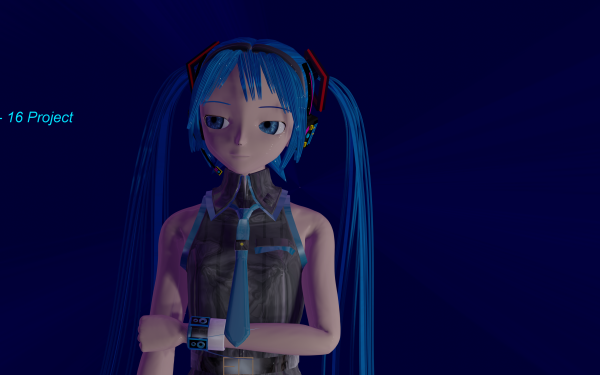Anime Vocaloid Hatsune Miku Blender 3D Blender Blue Hair Long Hair Blue Eyes HD Wallpaper | Background Image
