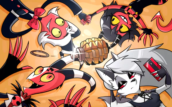 Blitzo (Helluva Boss) Moxxie (Helluva Boss) Millie (Helluva Boss) Loona (Helluva Boss) TV Show helluva boss HD Desktop Wallpaper | Background Image