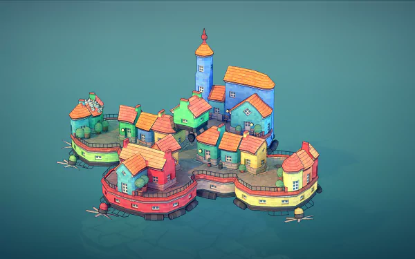 video game Townscraper HD Desktop Wallpaper | Background Image