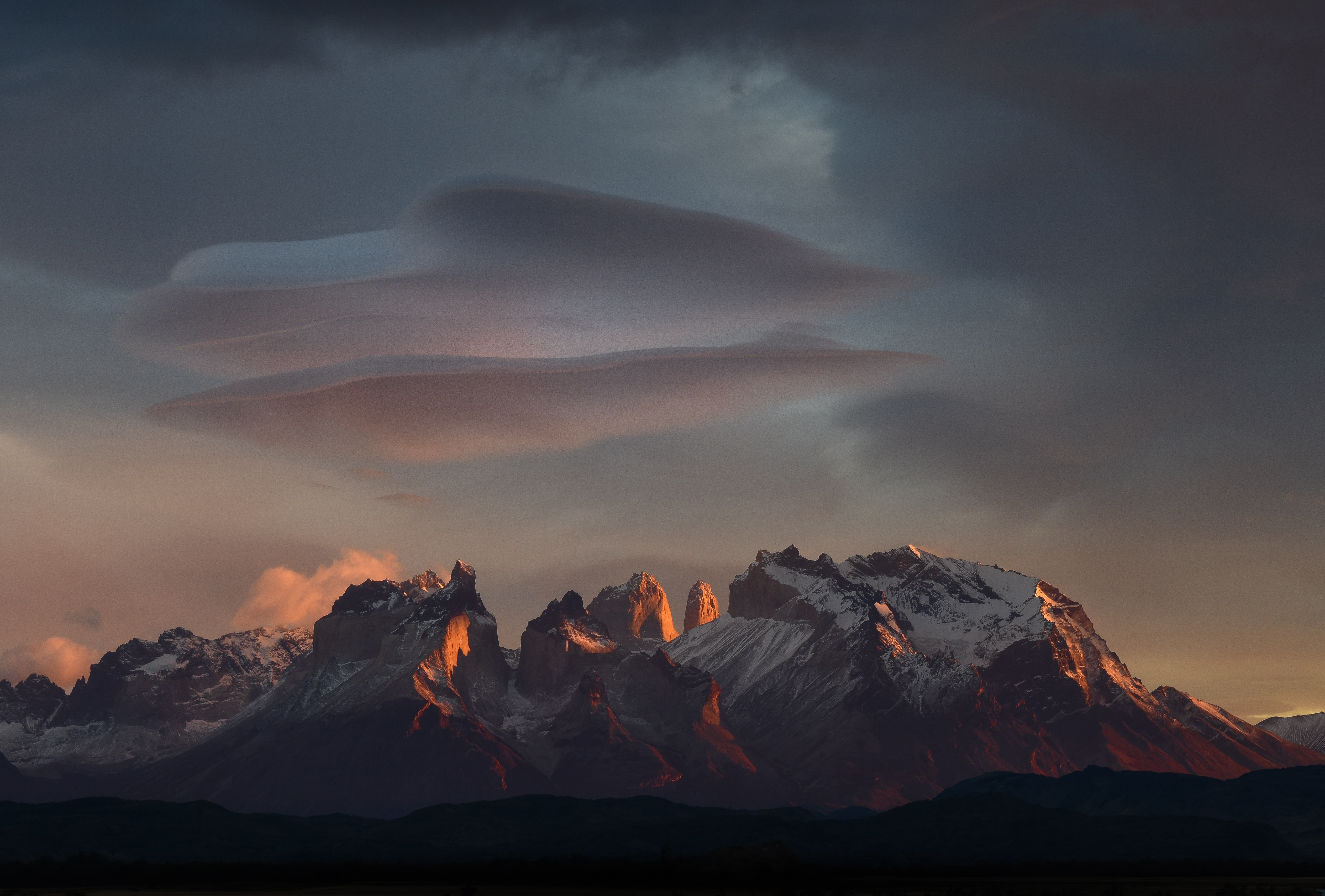 Lenticular clouds, Torres del Paine, Chile by Marc Thunis