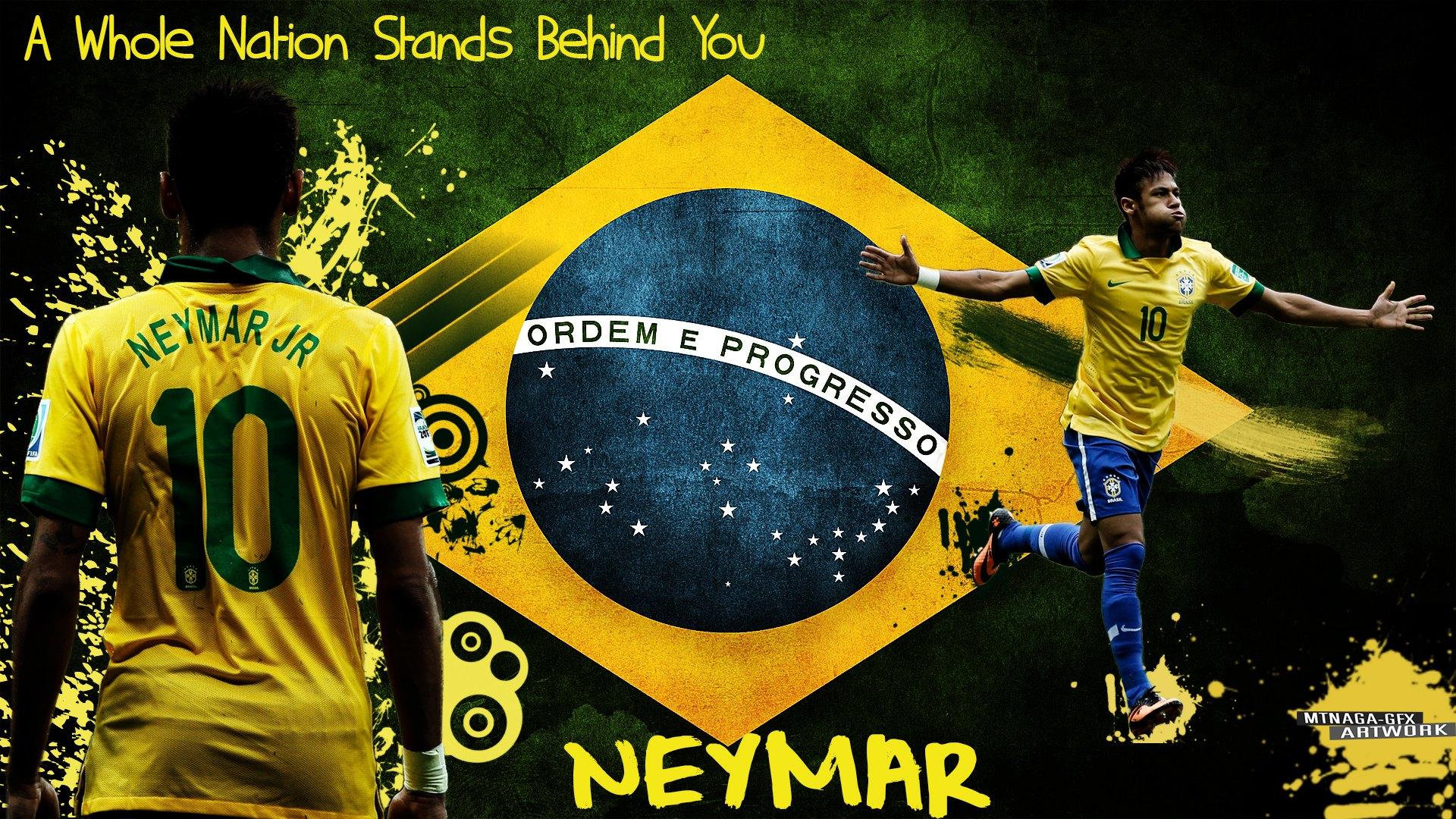 Download Neymar Jr showing off his signature Brazilian No 10 uniform  Wallpaper  Wallpaperscom