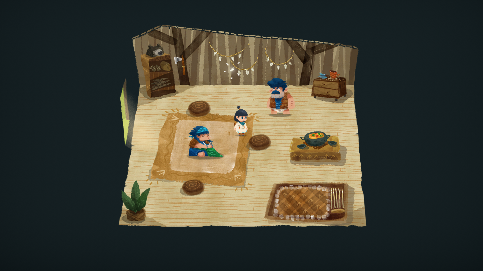 Carto Game Cozy Cabin Scene HD Wallpaper