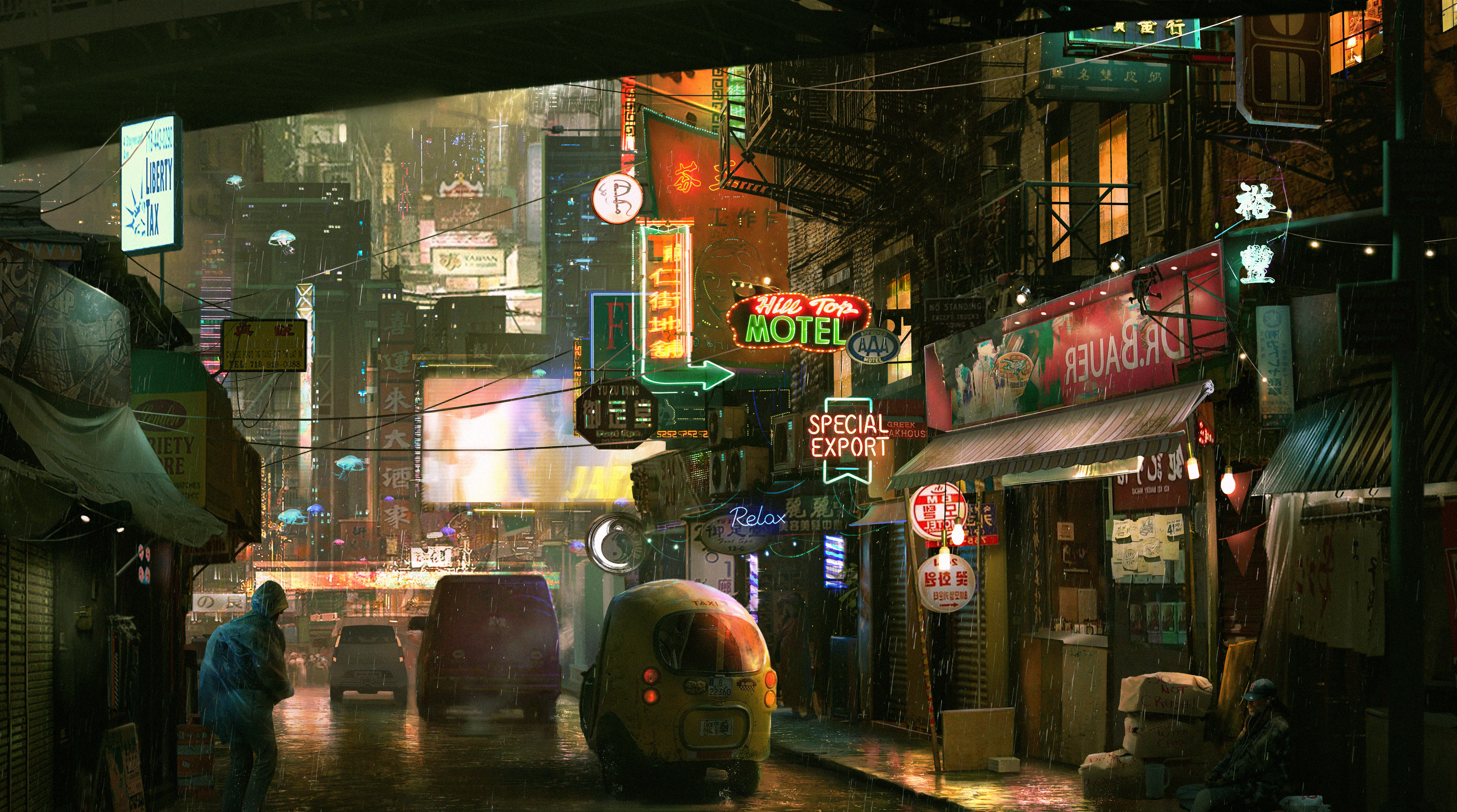 Cyberpunk Street Background