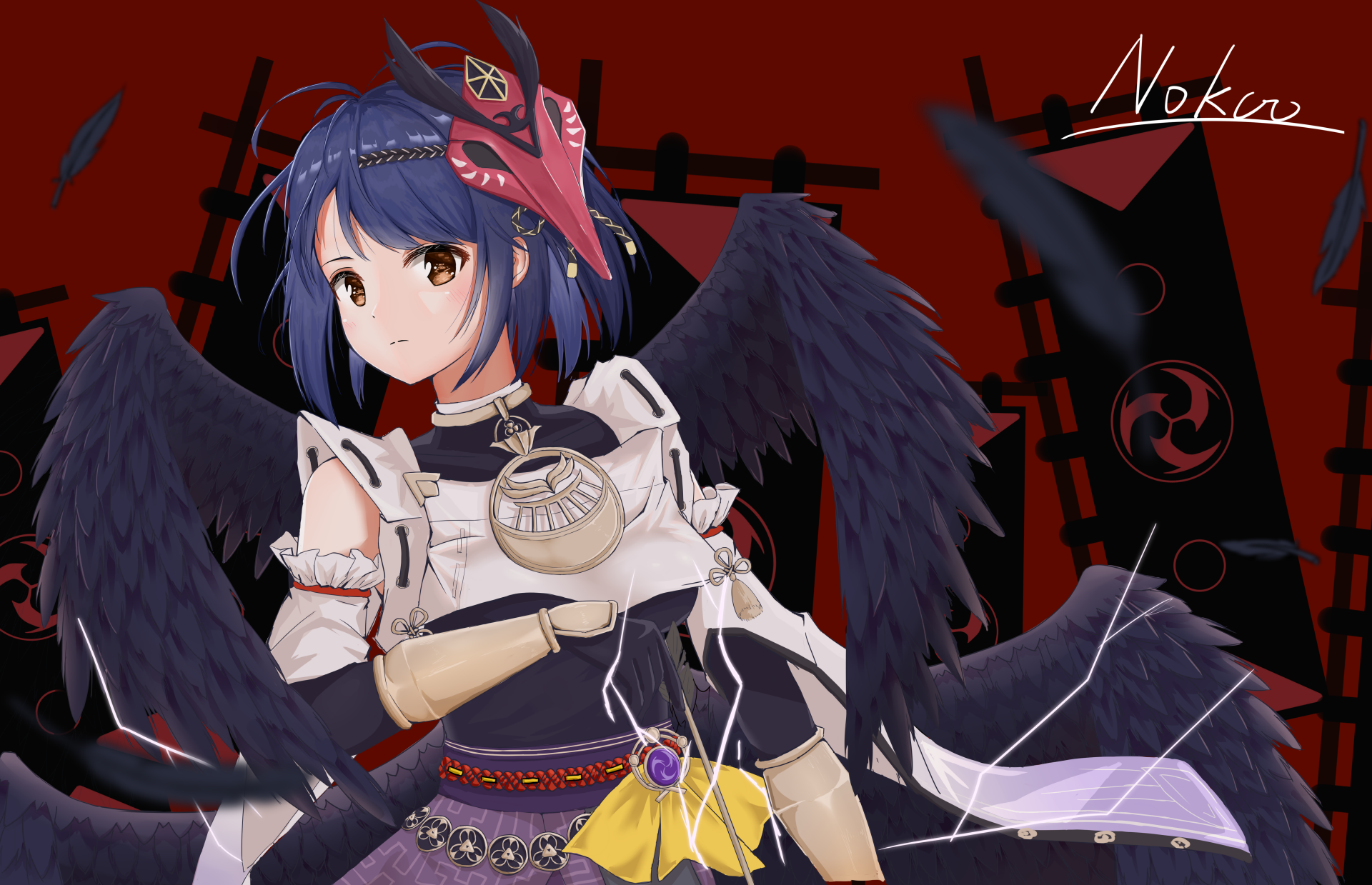 Download Kujou Sara Video Game Genshin Impact 4k Ultra HD Wallpaper by Nokoo丨子天