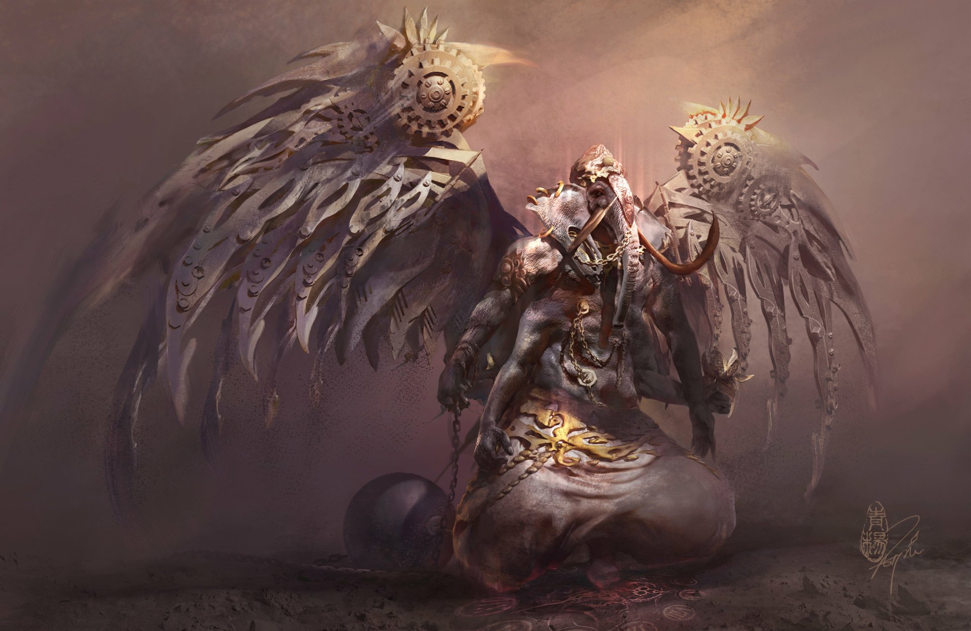 Download Ganesh Angel Religious Hinduism HD Wallpaper by 惡果 laPomme