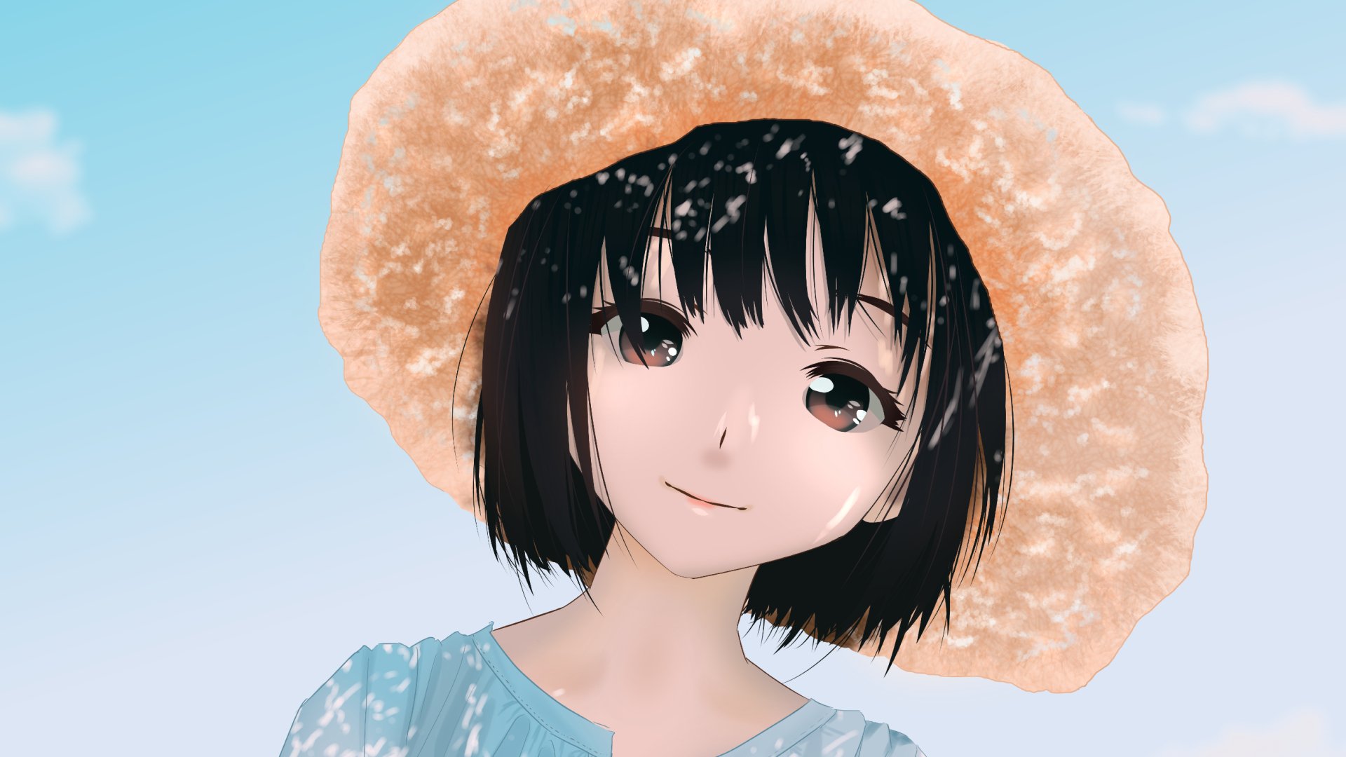 Anime girl garden by Sayybils