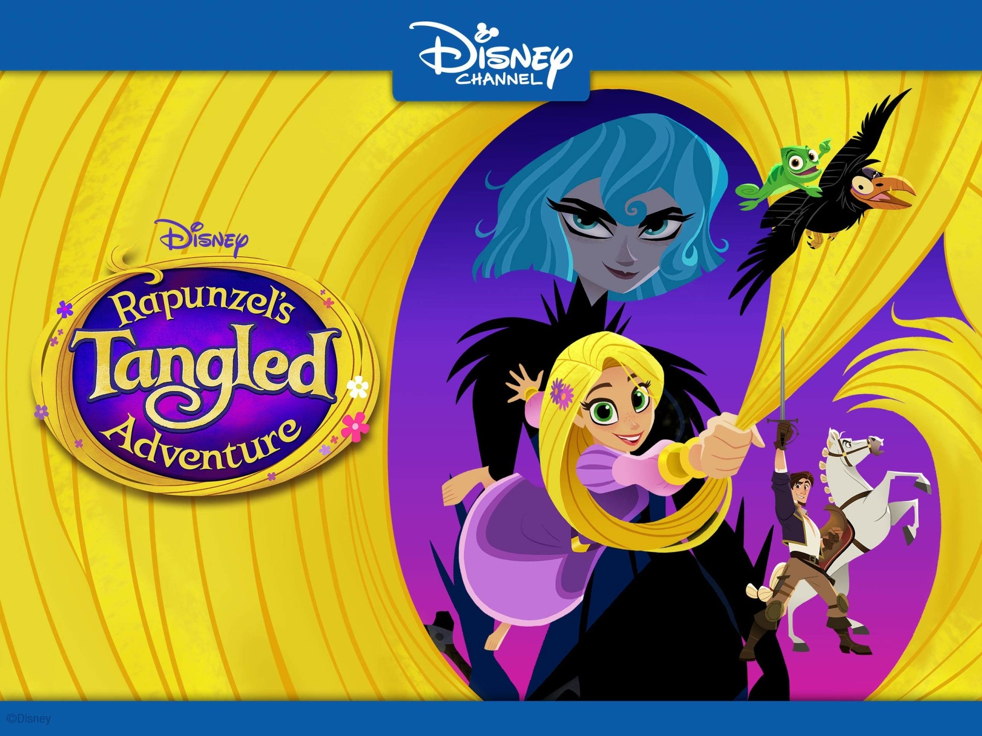 Download Maximus (Tangled) Eugene Fitzherbert Cassandra (Tangled) Pascal (Tangled) Rapunzel TV Show Tangled: The Series HD Wallpaper