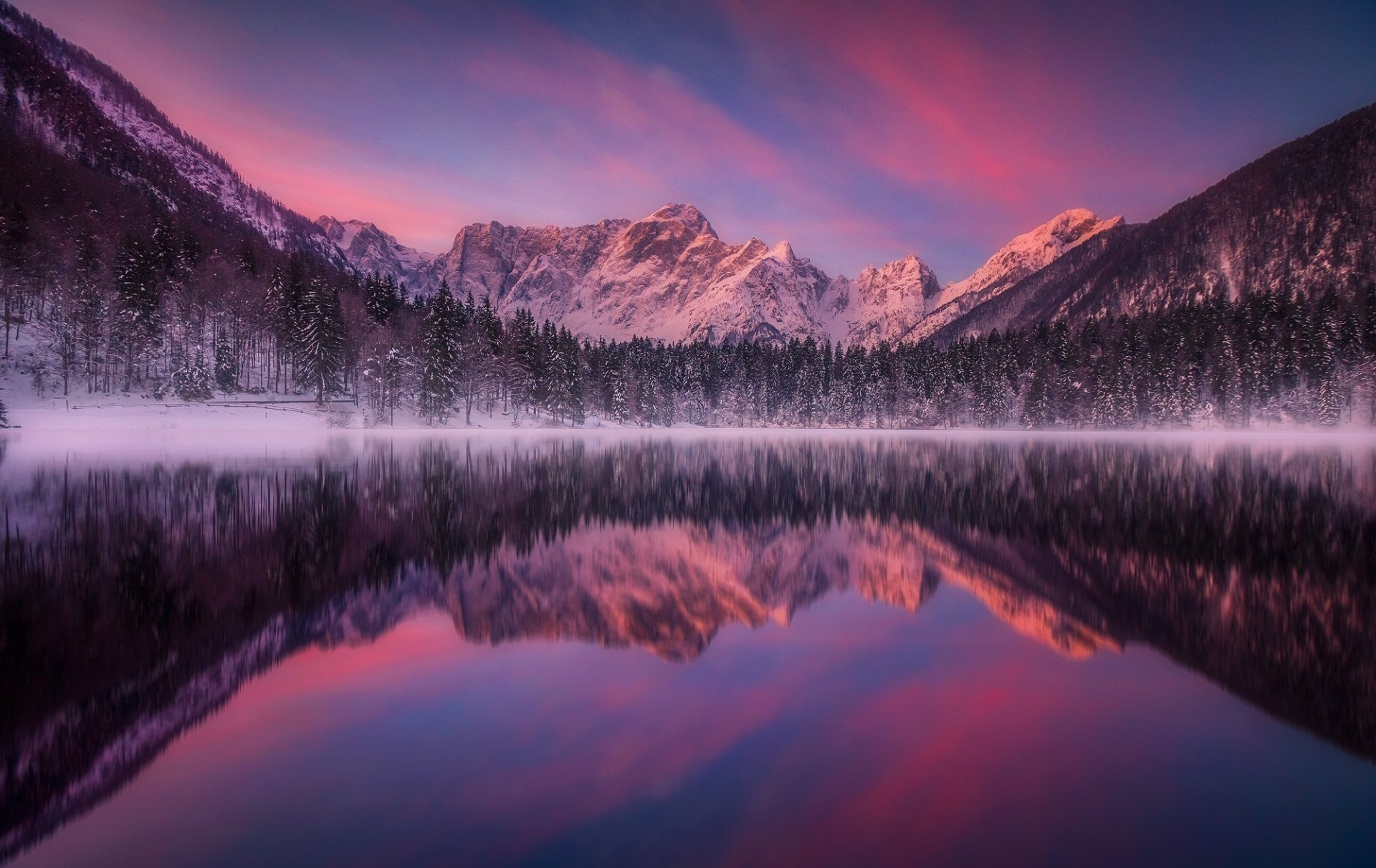 Download Reflection Winter Nature Lake HD Wallpaper