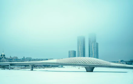  Footbridge over The Ishim river in Astana (Nur-Sultan), Kazakhstan by Maxim Potkin