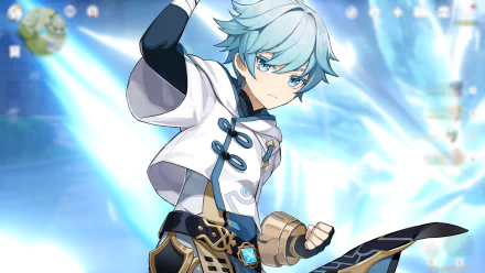 aqua hair aqua eyes Chongyun (Genshin Impact) video game Genshin Impact HD Desktop Wallpaper | Background Image