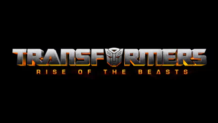 HD PC desktop wallpaper featuring the Transformers: Rise of the Beasts movie logo centered on a black background.