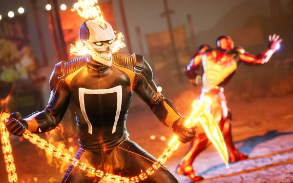 Iron Man Ghost Rider video game Marvel's Midnight Suns HD Desktop Wallpaper | Background Image