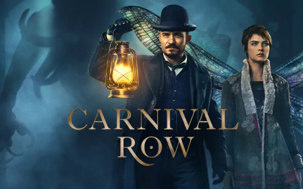 Vignette Stonemoss Rycroft Philostrate Orlando Bloom Cara Delevingne TV Show Carnival Row HD Desktop Wallpaper | Background Image