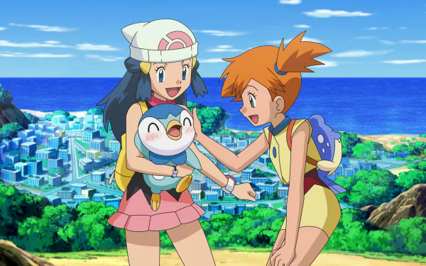 Piplup (Pokémon) Misty (Pokémon) Dawn (Pokémon) Anime Pokemon HD Desktop Wallpaper | Background Image