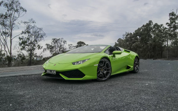 green car supercar Lamborghini Huracan LP 610-4 vehicle Lamborghini Huracan HD Desktop Wallpaper | Background Image