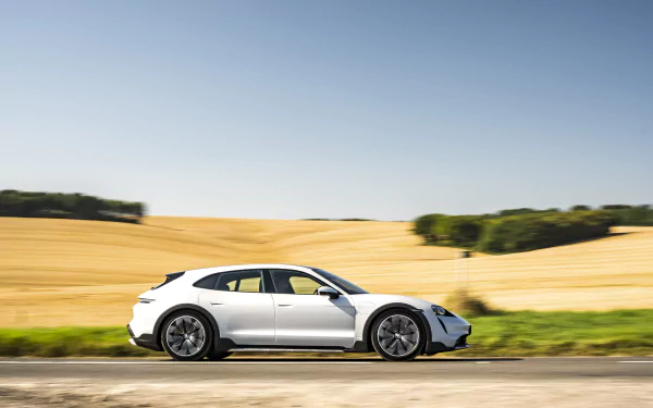 white car vehicle Porsche Taycan 4S HD Desktop Wallpaper | Background Image