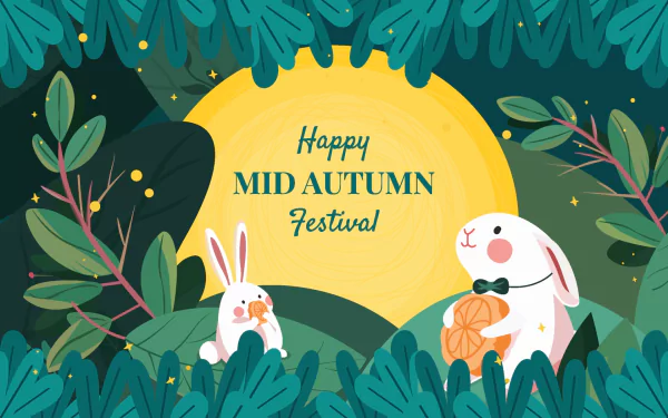 Moon Festival holiday Mid-Autumn Festival HD Desktop Wallpaper | Background Image