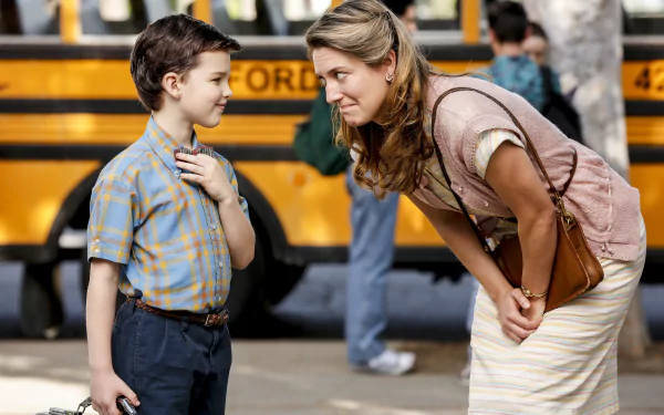 Mary Cooper Zoe Perry Sheldon Cooper Iain Armitage TV Show Young Sheldon HD Desktop Wallpaper | Background Image