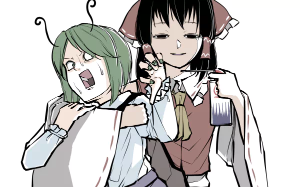 Wriggle Nightbug Reimu Hakurei Anime Touhou HD Desktop Wallpaper | Background Image